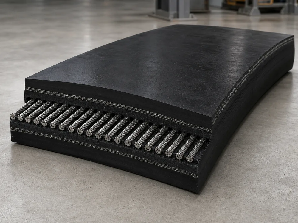 Representative steel cord conveyor belt render